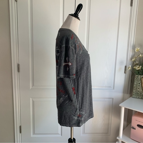 Affliction American Customs Burnout Henley Tee - Picture 11 of 14